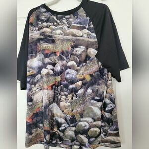 Fishouflage Trout Camo Fishing Shirt Riptide Short Sleeve Performance Men Large